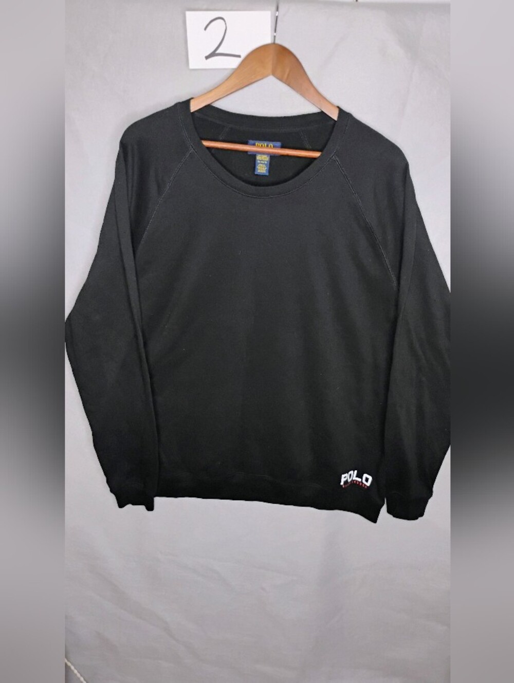 Polo Ralph Lauren Mens Black Sweater Long Sleeve Vintage Size XL